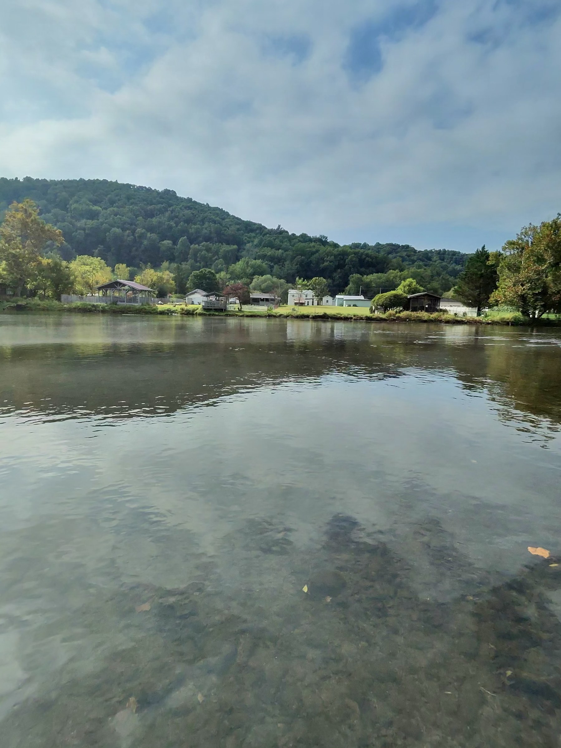 Clear shallow water off the dock