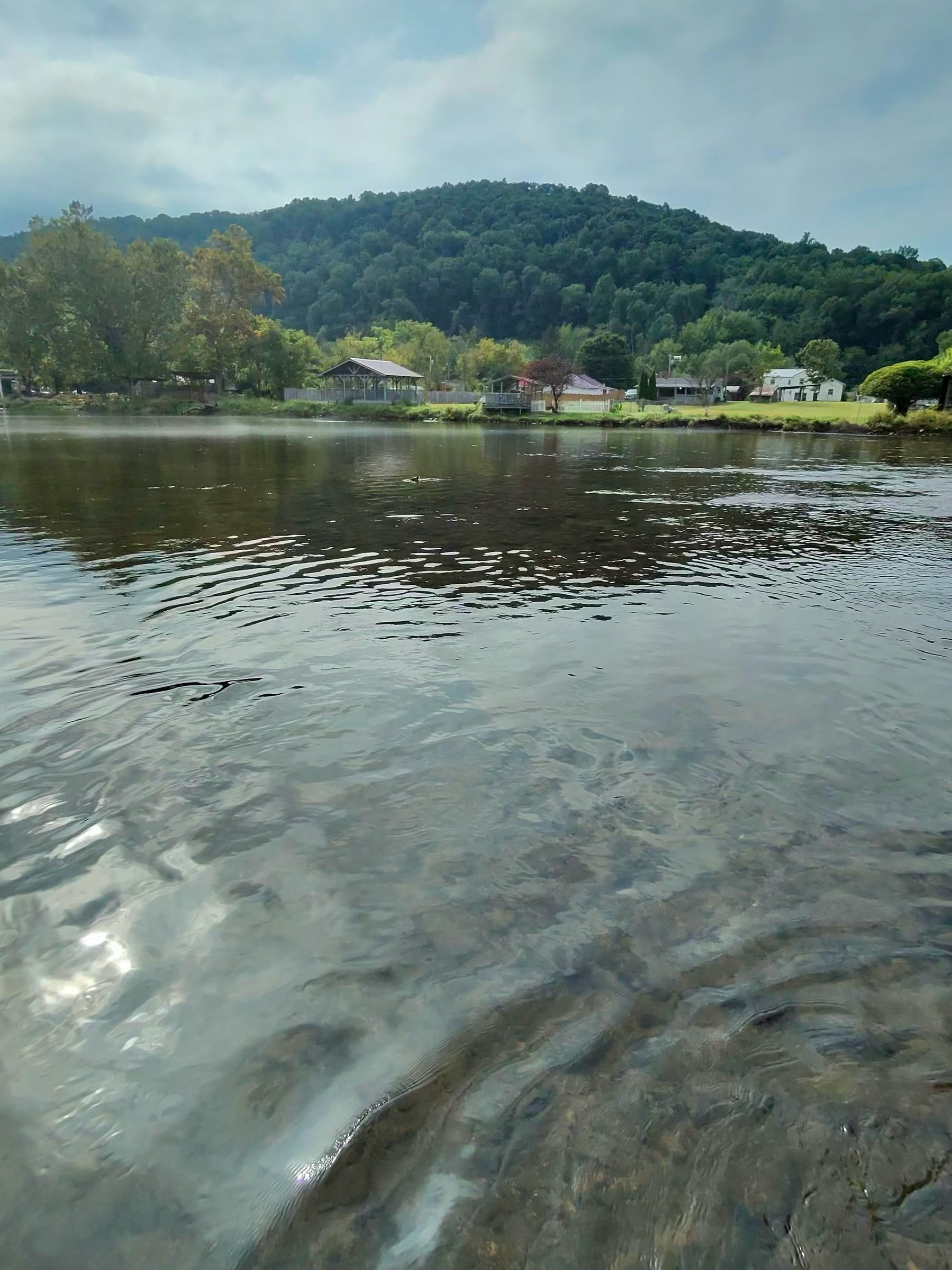 Across the river from the dock