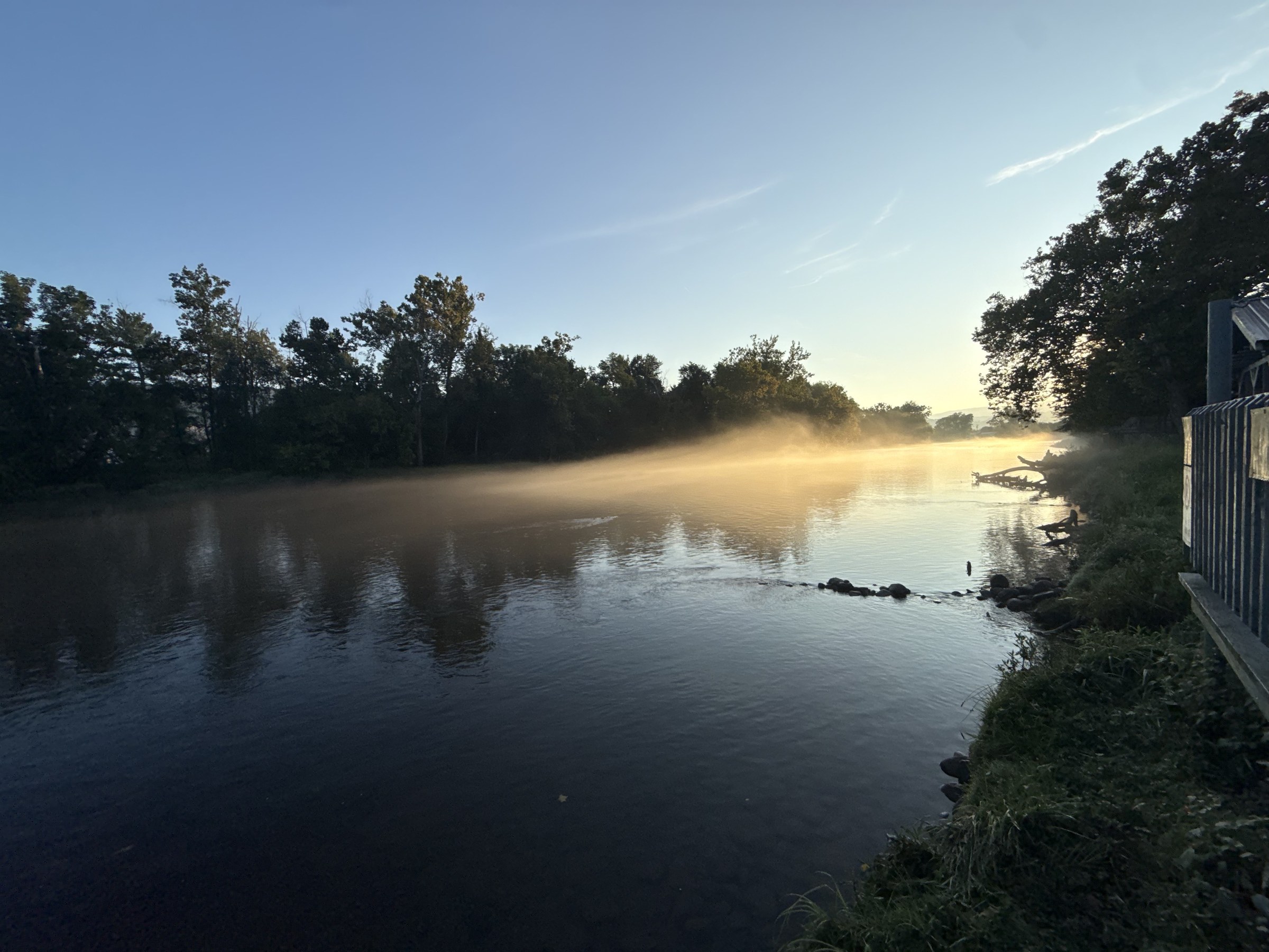 Sunrise through the fog at 1399 Broad